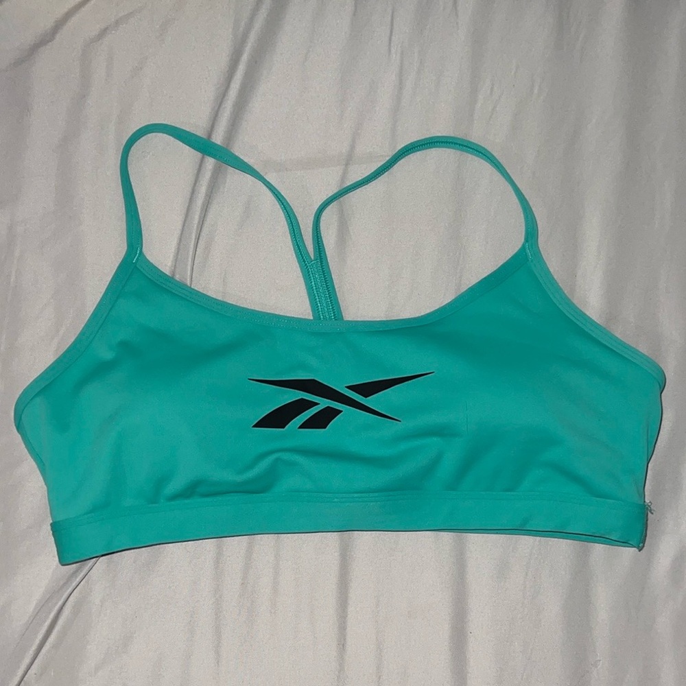 EUC Reebok Green Sports Bra Seamless Racerback